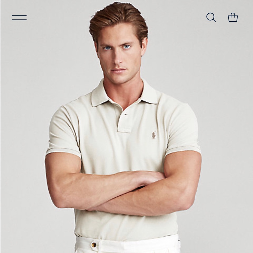 White and cream Ralph Lauren polo shirt